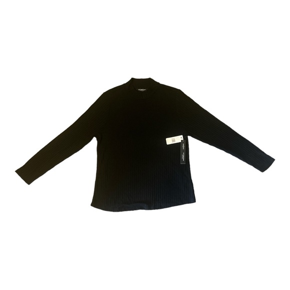 LIVERPOOL Los Angeles Women’s 2x Ribbed Mock neck lightweight top in black - Picture 3 of 5